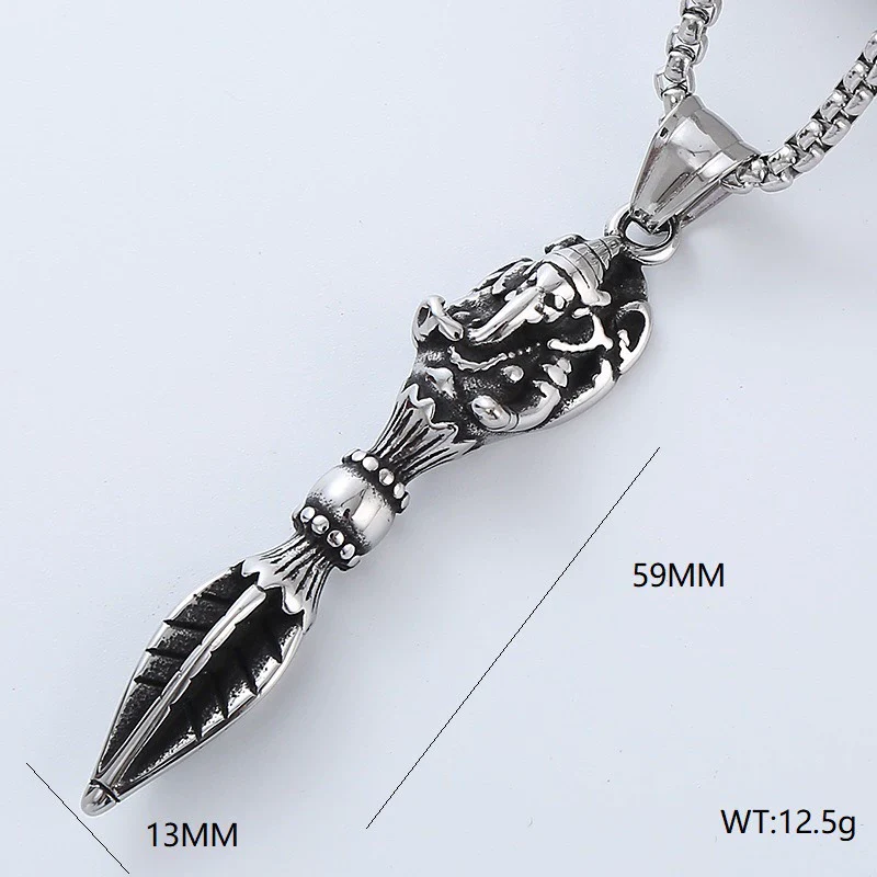 Men's Hip Hop Pendant Necklace Jewelry Stainless Steel Geometric Polished Retro Punk Fashion - Image 11