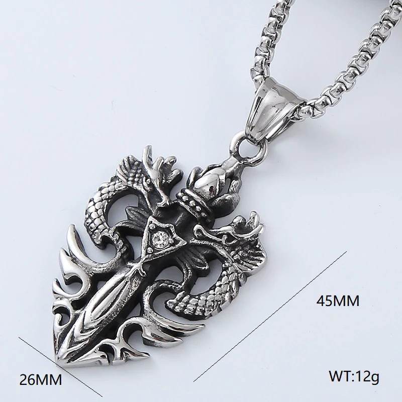 Men's Hip Hop Pendant Necklace Jewelry Stainless Steel Geometric Polished Retro Punk Fashion - Image 16