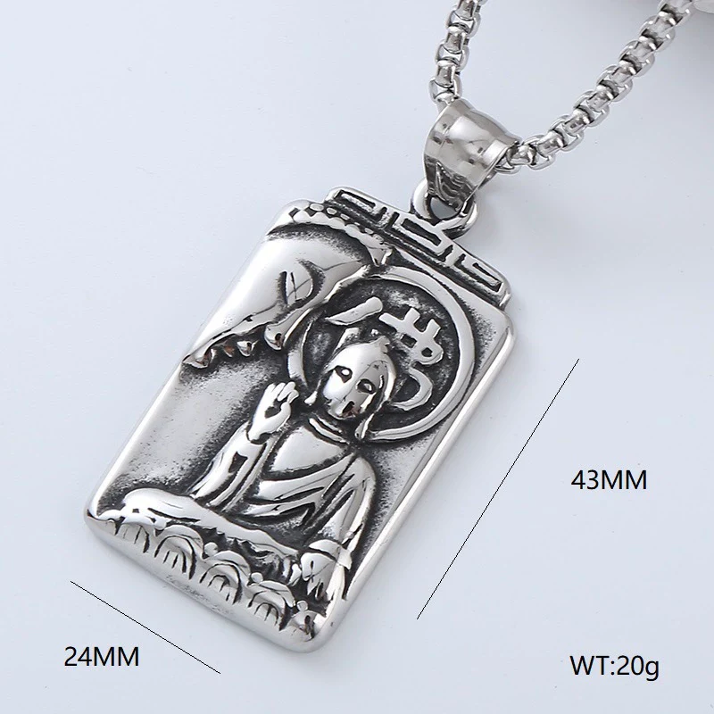 Men's Hip Hop Pendant Necklace Jewelry Stainless Steel Geometric Polished Retro Punk Fashion - Image 18