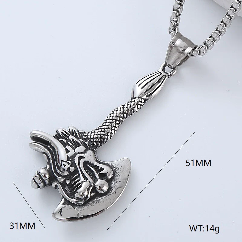 Men's Hip Hop Pendant Necklace Jewelry Stainless Steel Geometric Polished Retro Punk Fashion - Image 22
