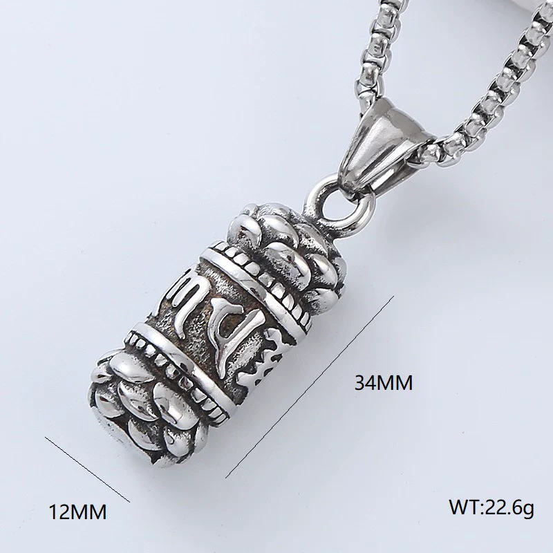 Men's Hip Hop Pendant Necklace Jewelry Stainless Steel Geometric Polished Retro Punk Fashion - Image 3