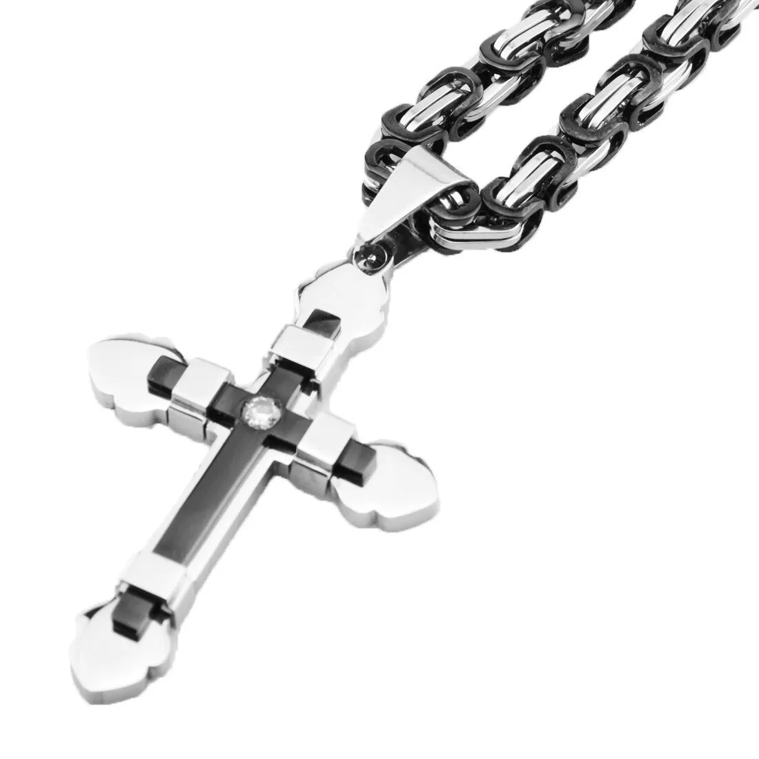 Men's Hip Hop Stainless Steel Cross Pendant Necklace - Image 4