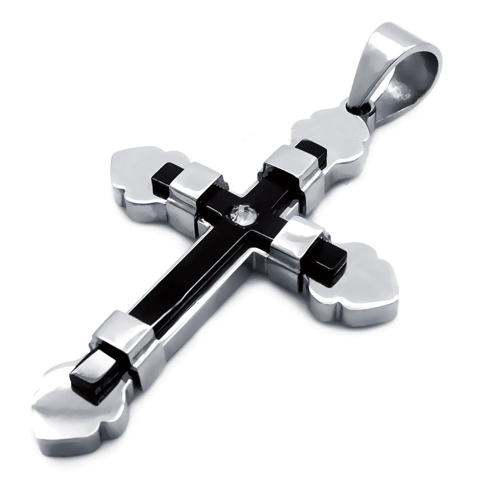 Men's Hip Hop Stainless Steel Cross Pendant Necklace - Image 6