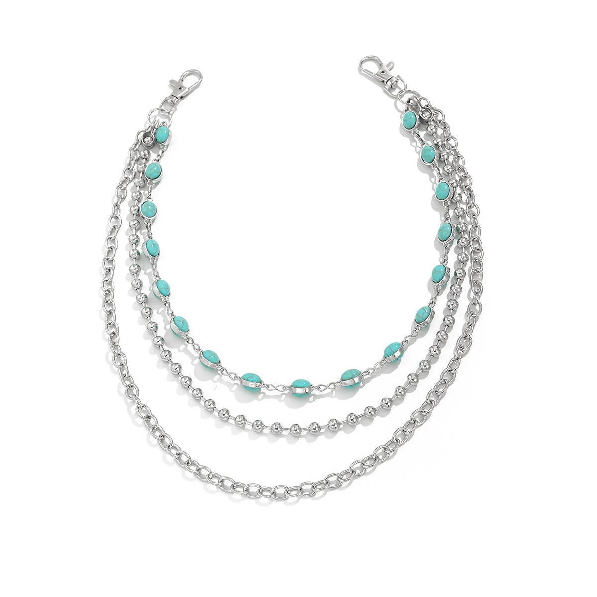 Men's Hip Hop Style Turquoise Metal Waist Chain Pendant Accessories - Image 5