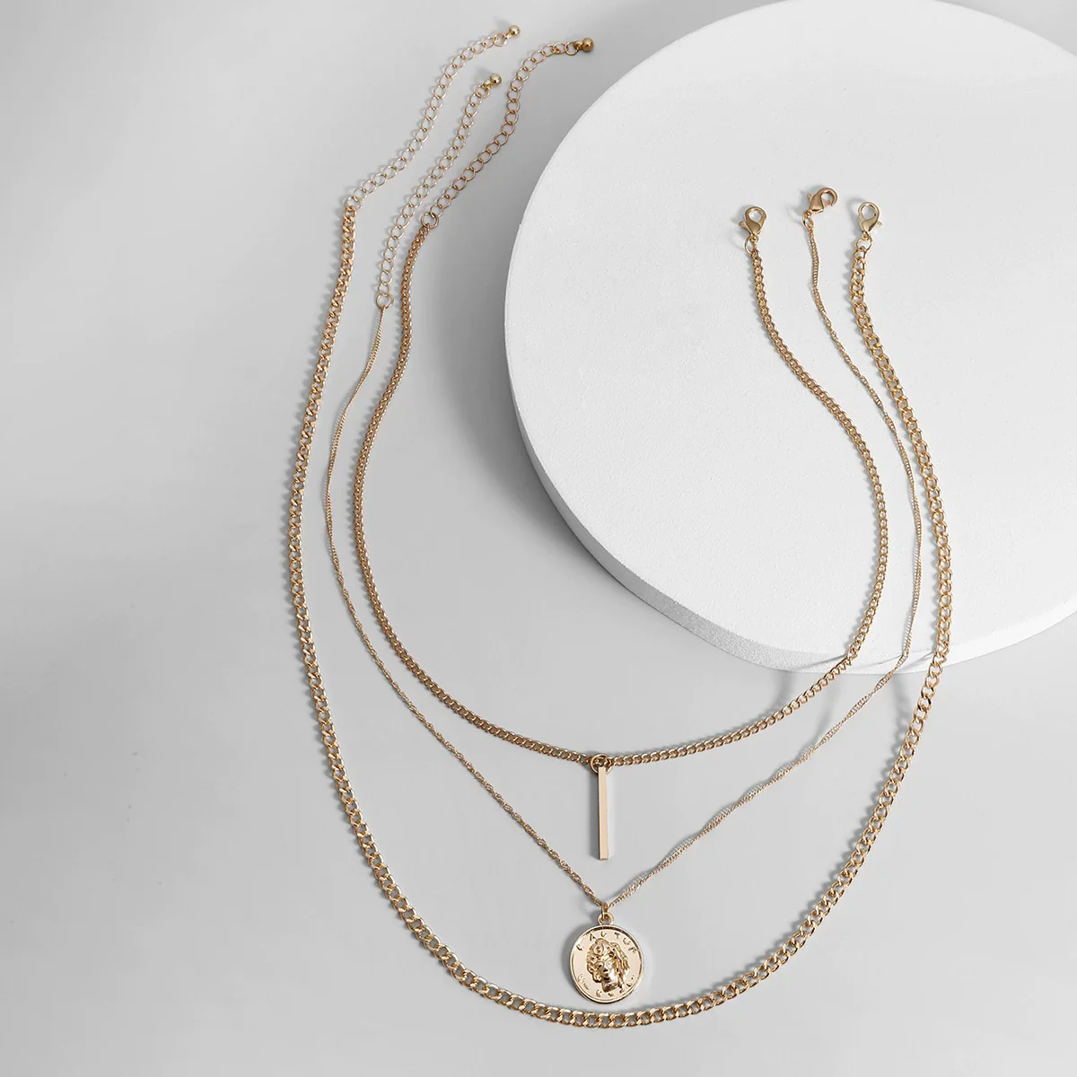 Men's Hiphop Alloy Iron Necklace With Geometric Design And Bamboo Chain - Image 6