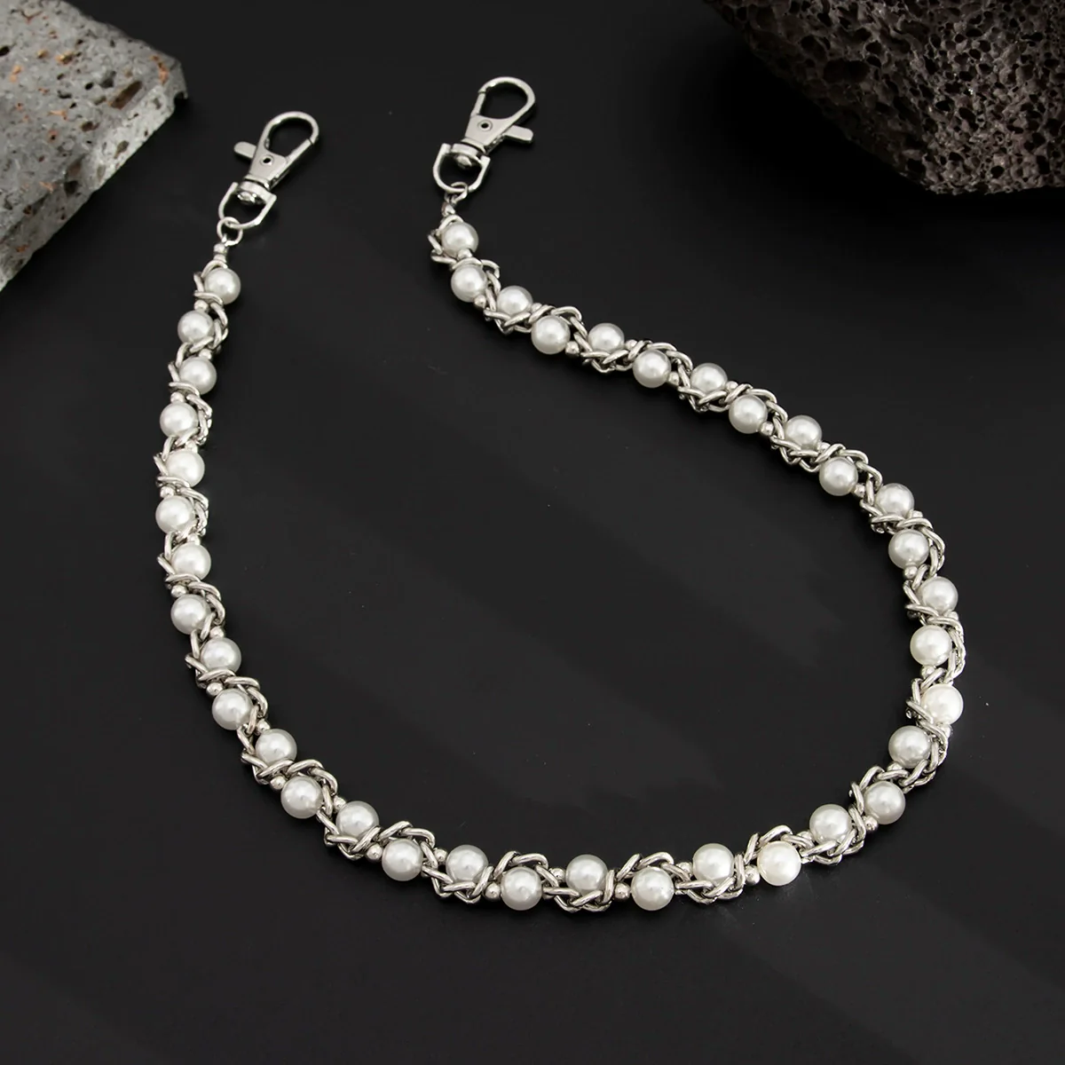Men's Hiphop Metal Pants Chain With Pearlwrapped Design - Image 4