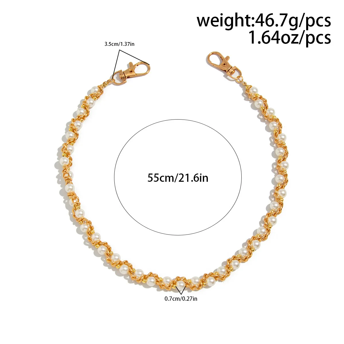 Men's Hiphop Metal Pants Chain With Pearlwrapped Design - Image 6