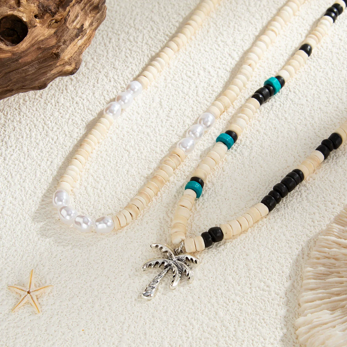 Men's Hiphop Niche Handmade Alloy Coconut Tree Pendant Clavicle Chain Jewelry With Geometric Pattern - Image 4