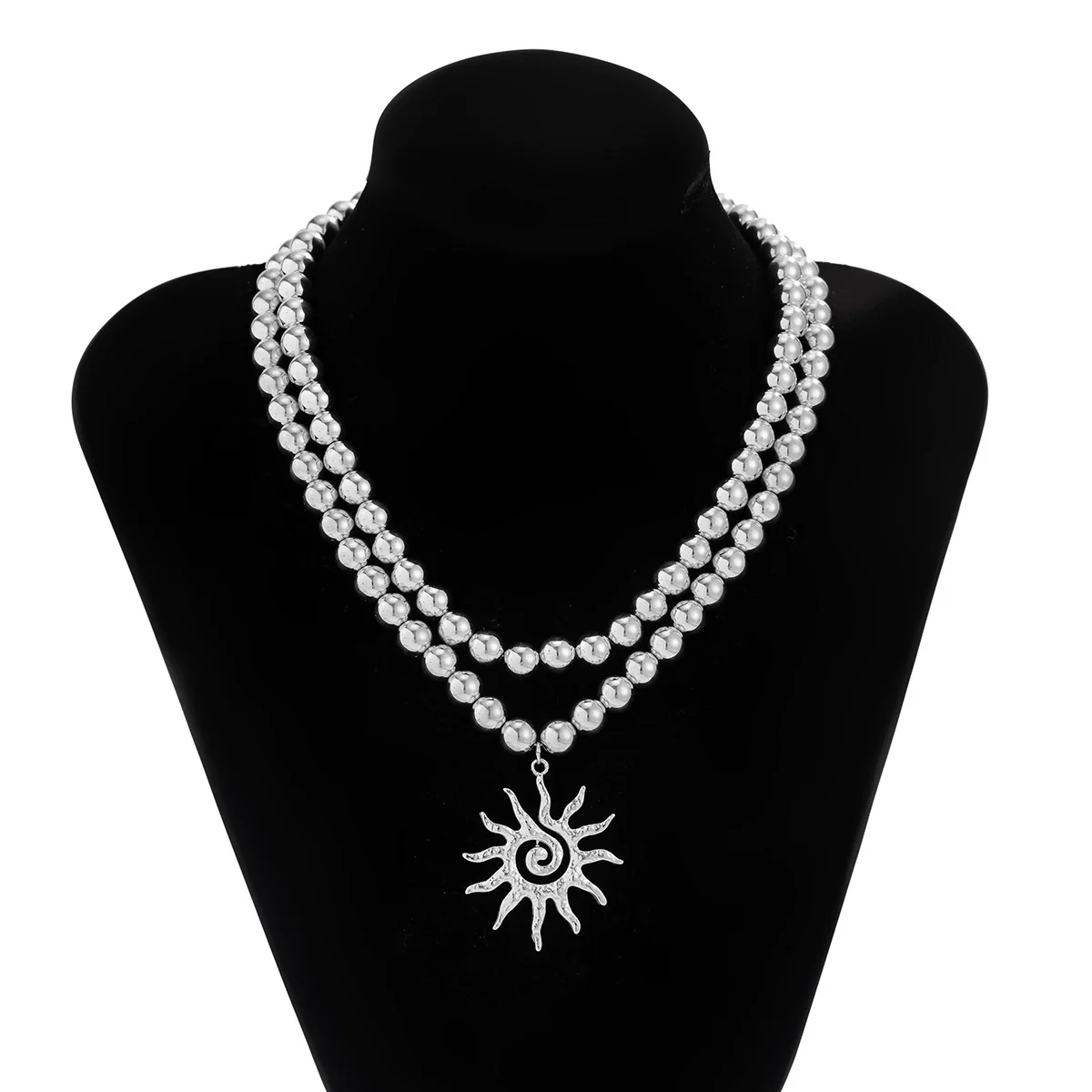 Men's Hiphop Niche Summer Alloy Geometric Pattern Handmade Sunflower Pendant Necklace - Image 7