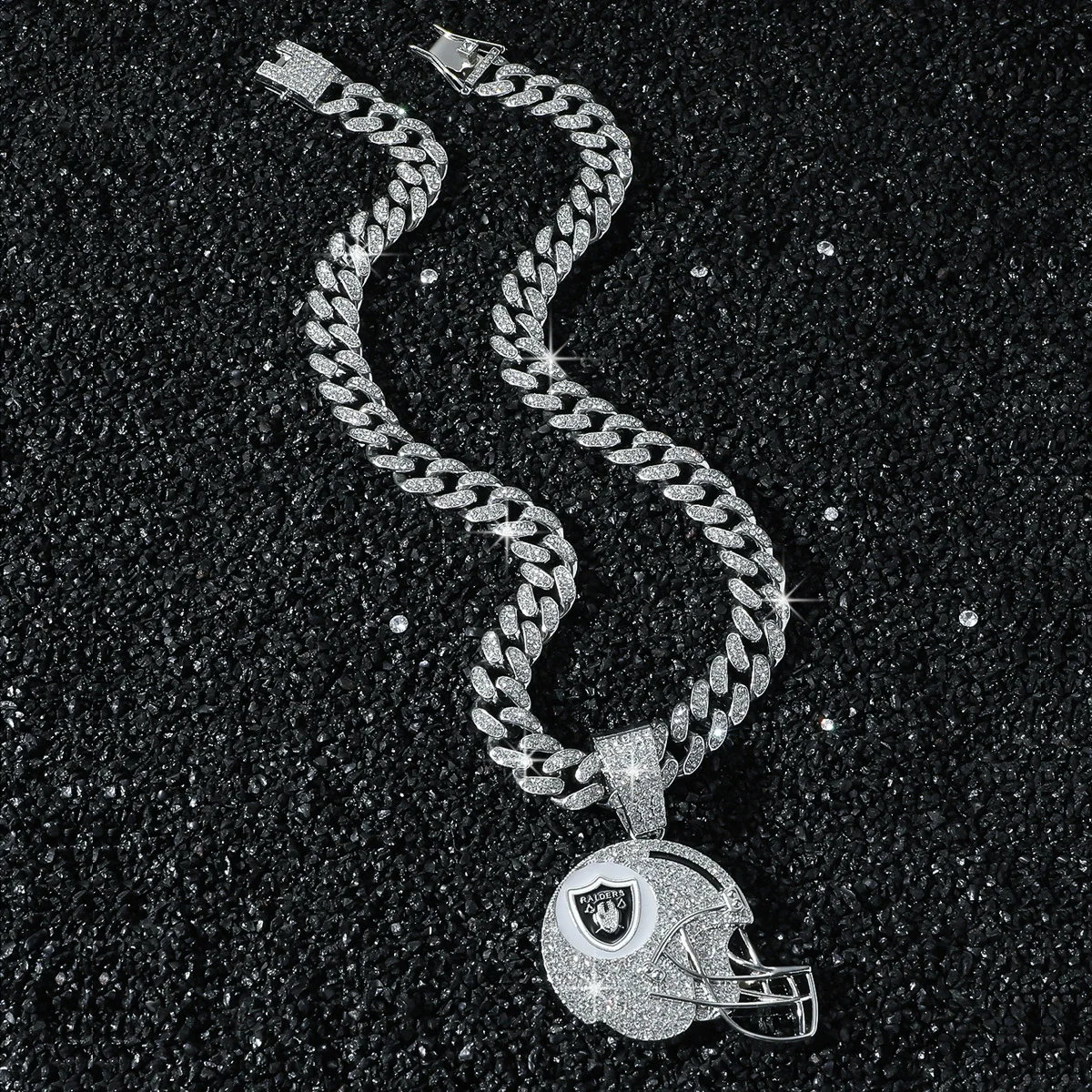 Men's Hiphop Style Zinc Alloy Cuban Chain With Football Team Logo Pendant Necklace Electroplated - Image 7