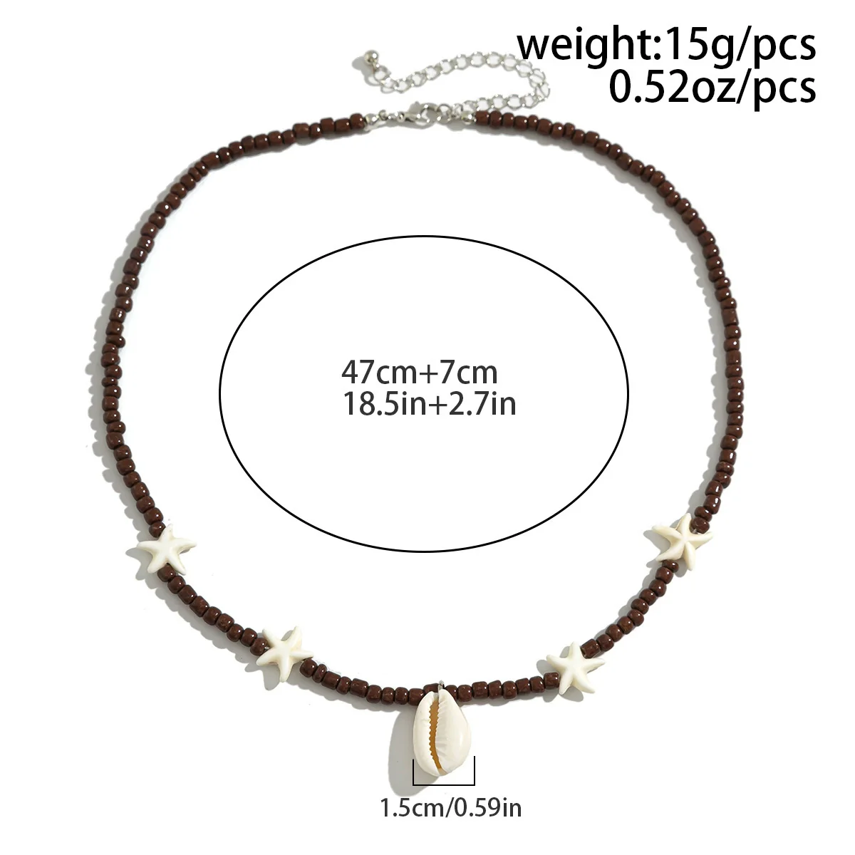 Men's Jewelry Beads Regular Chain Starfish Shell Hiphop Niche Highend Summer Clavicle Chain Handmade Geometric Style - Image 7