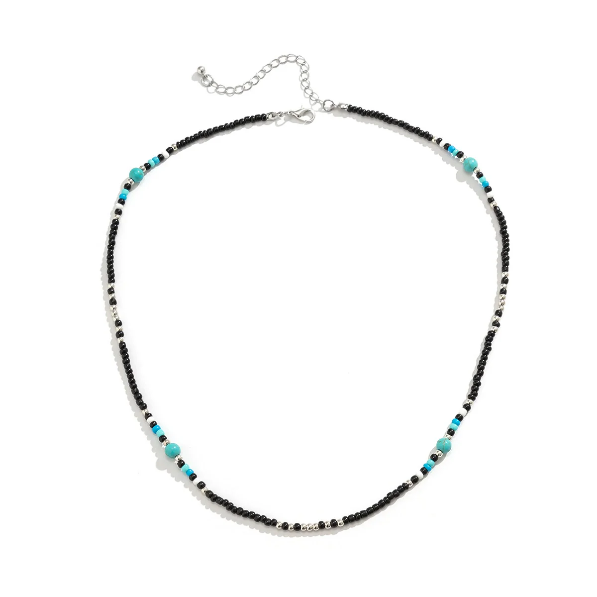 Men's Jewelry Bohemian Turquoise Alloy Spliced Clavicle Chain Handmade Necklace - Image 5