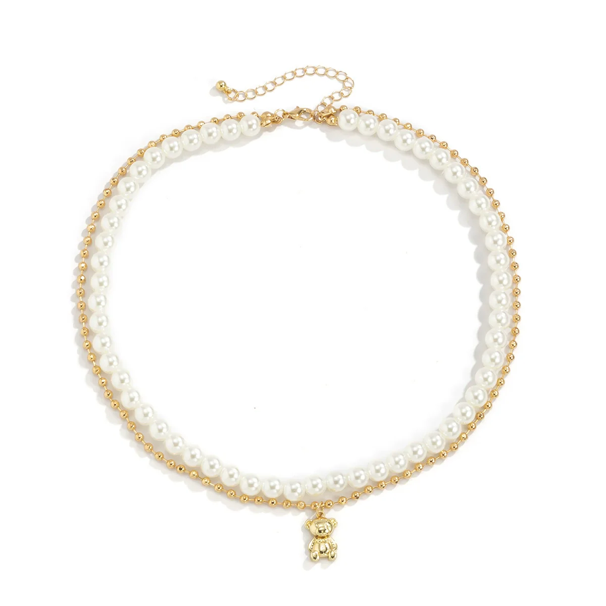 Men's Jewelry Pearl Alloy Bear Animals Zodiac Ball Chain Necklace - Image 5