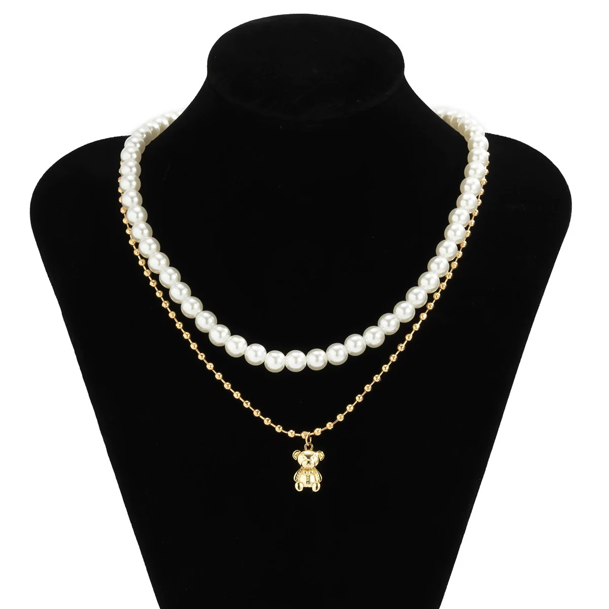 Men's Jewelry Pearl Alloy Bear Animals Zodiac Ball Chain Necklace - Image 6