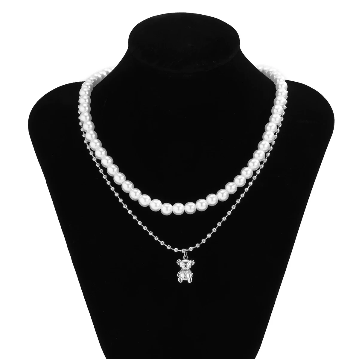 Men's Jewelry Pearl Alloy Bear Animals Zodiac Ball Chain Necklace - Image 7