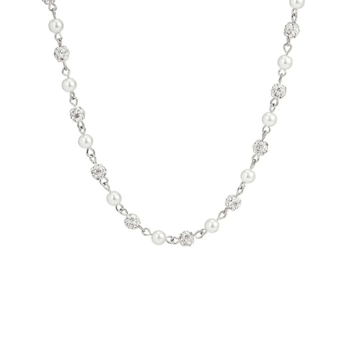 Men's Jewelry Pearl Chain With Rhinestone Pendant And Micro Inlay Made Of Alloy - Image 5