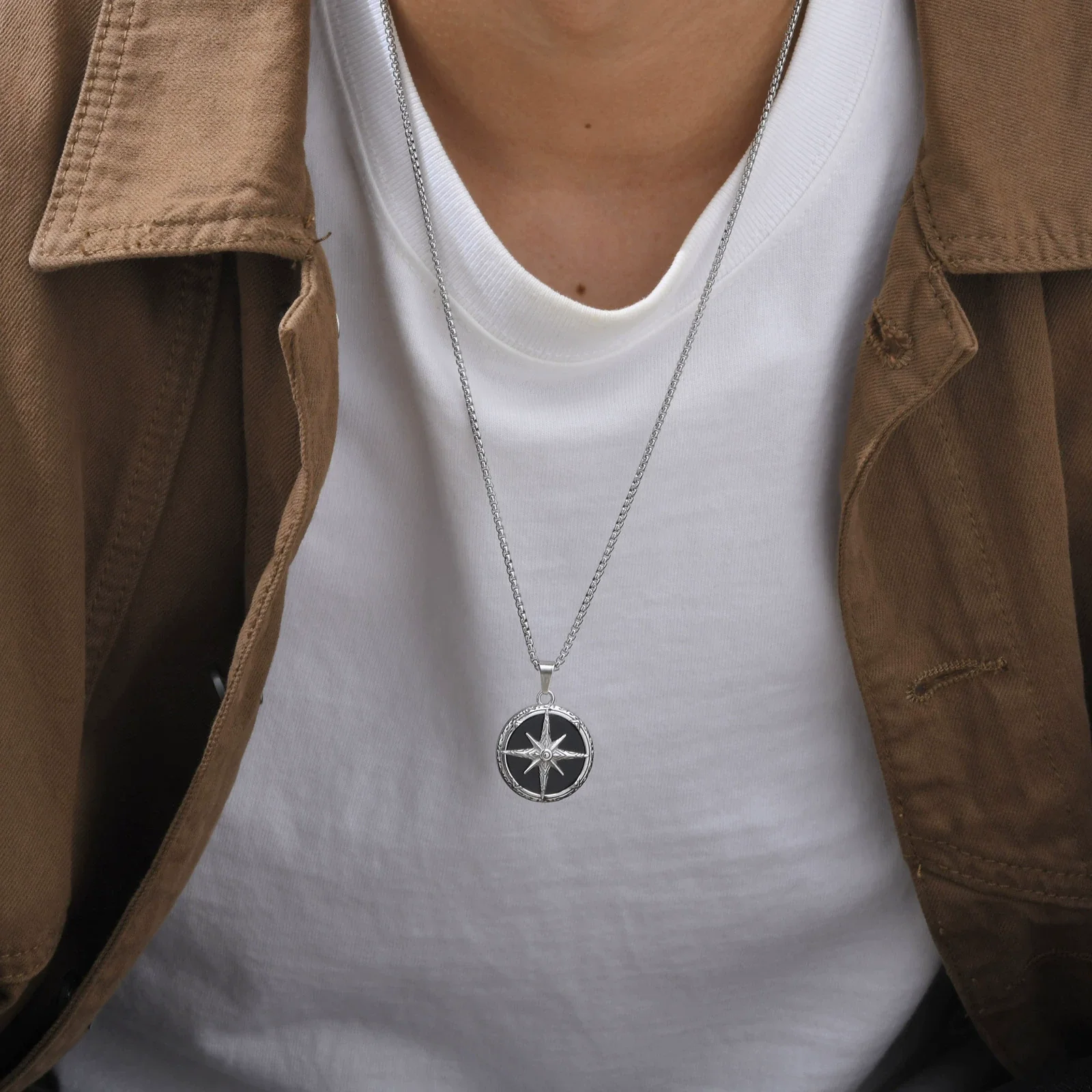 Men's Jewelry Stainless Steel Star Tiger Eye Pendant Necklace Fashion Style - Image 9