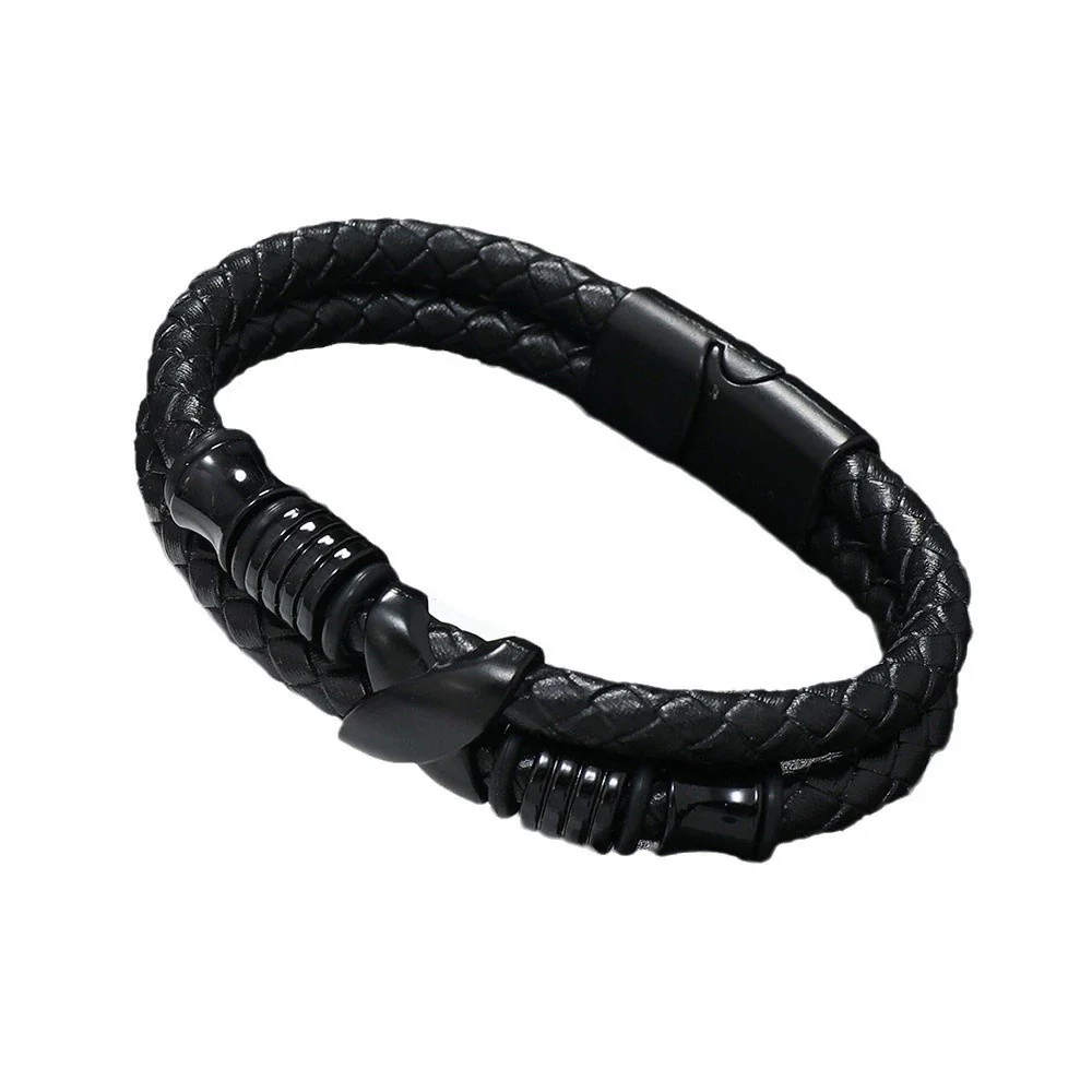 Men's Leather Woven Bracelet Jewelry - Image 5