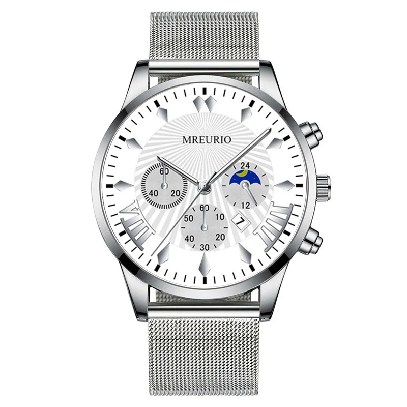 Men's Leisure Metal And Stainless Steel Watch With Round Dial And Milan Mesh Belt - Image 5