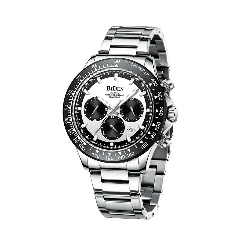 Men's Leisure Metal Calendar Watch With Steel Band And Round Dial - Image 4