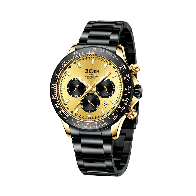 Men's Leisure Metal Calendar Watch With Steel Band And Round Dial - Image 5
