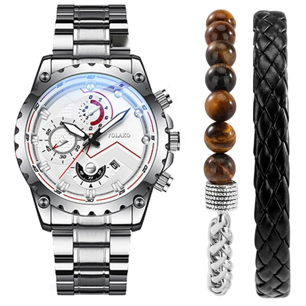 Men's Leisure Quartz Watch With Alloy Band And Stainless Steel Clasp Round Dial - Image 2