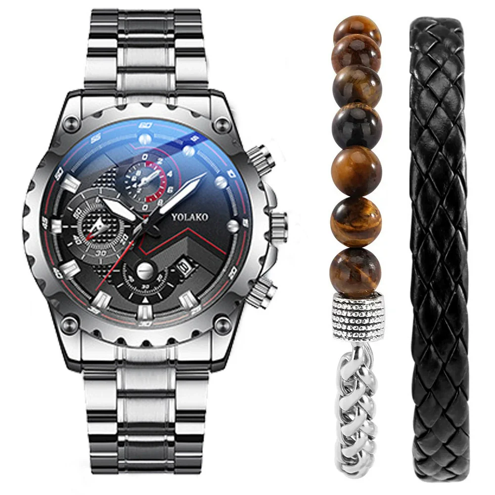 Men's Leisure Quartz Watch With Alloy Band And Stainless Steel Clasp Round Dial - Image 3