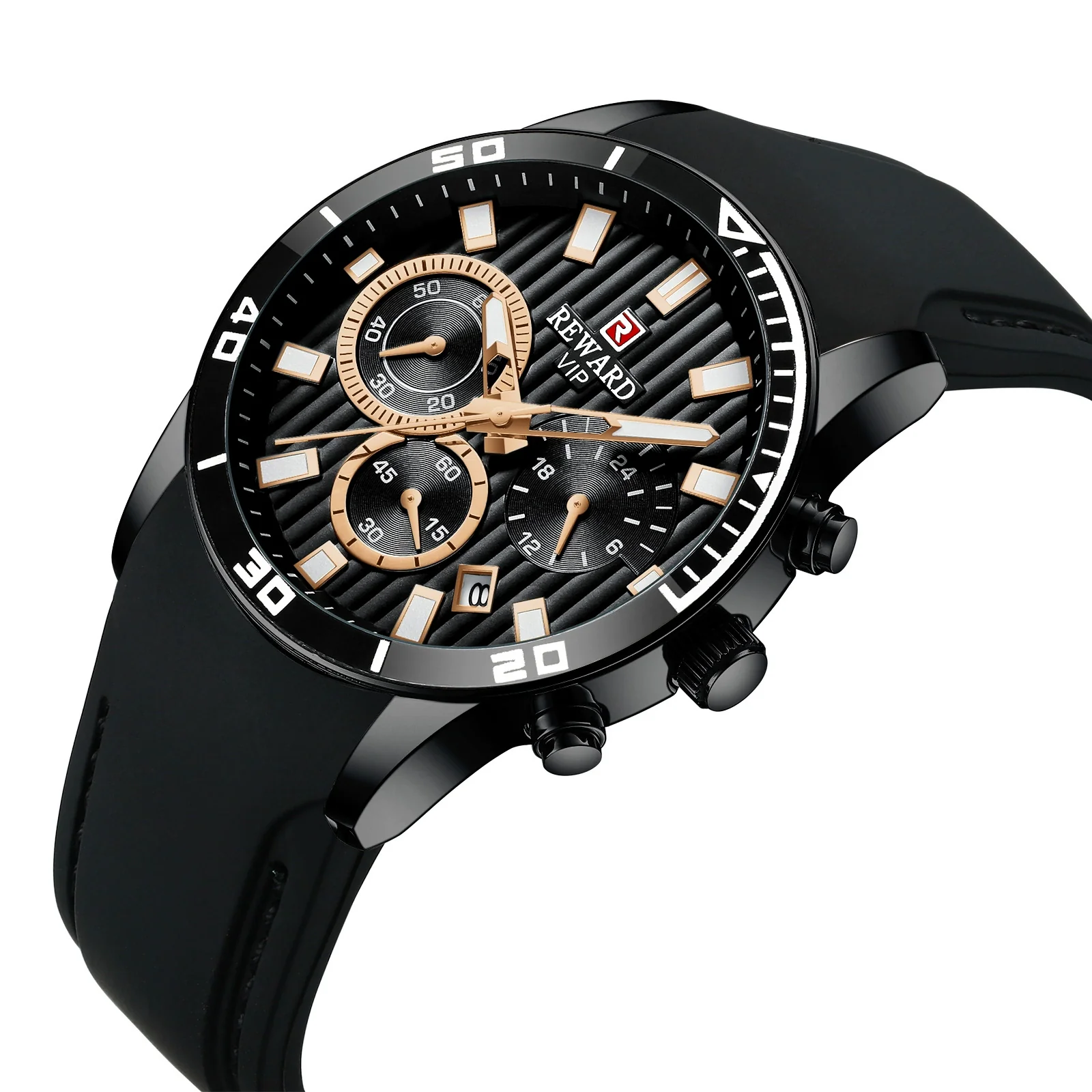 Men's Leisure Quartz Watch With Alloy Case Silicone Strap Round Dial And Spiral Crown - Image 3