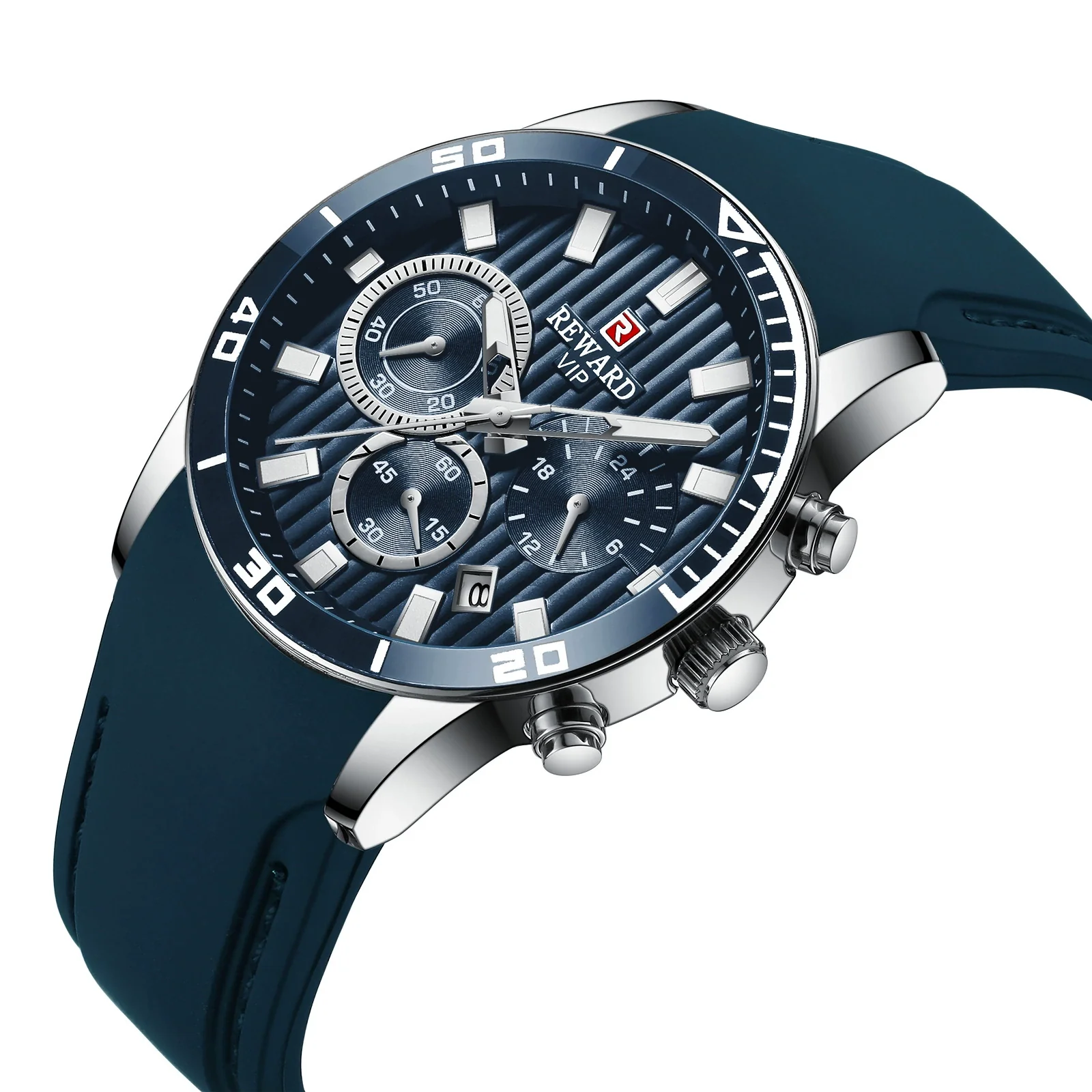 Men's Leisure Quartz Watch With Alloy Case Silicone Strap Round Dial And Spiral Crown - Image 4