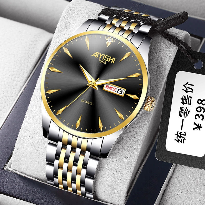 Men's Leisure Style Stainless Steel Ultrathin Round Dial Waterproof Quartz Wristwatch - Image 10