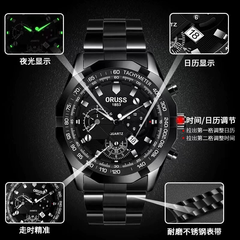 Men's Luminous Waterproof Automatic Non Mechanical Watch With Fine Steel Belt And Round Dial - Image 7