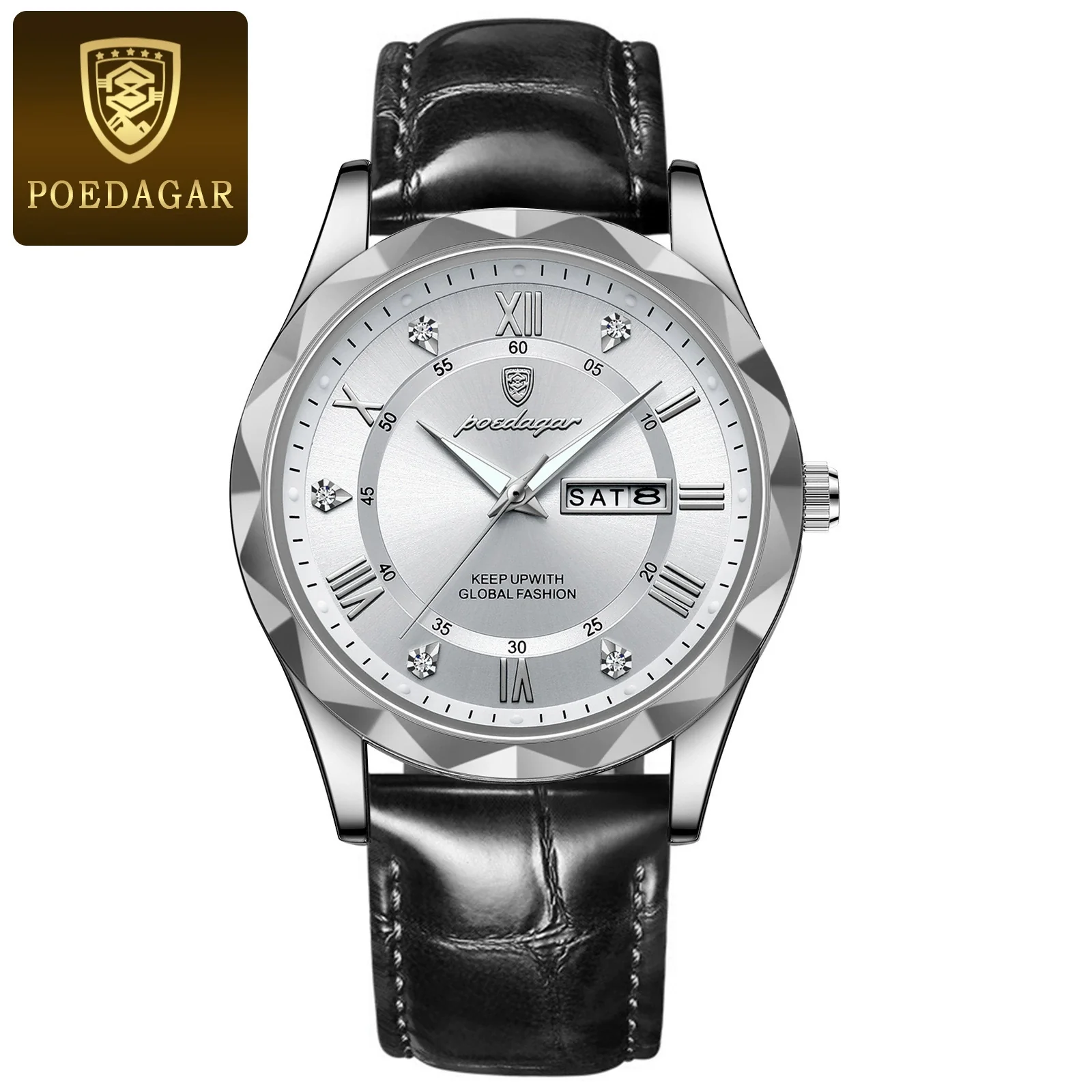 Men's Luxury Business Style Quartz Watch With Alloy Case Genuine Leather Strap And Stainless Steel Buckle Round Dial And Mineral Reinforced Glass Mirror - Image 10