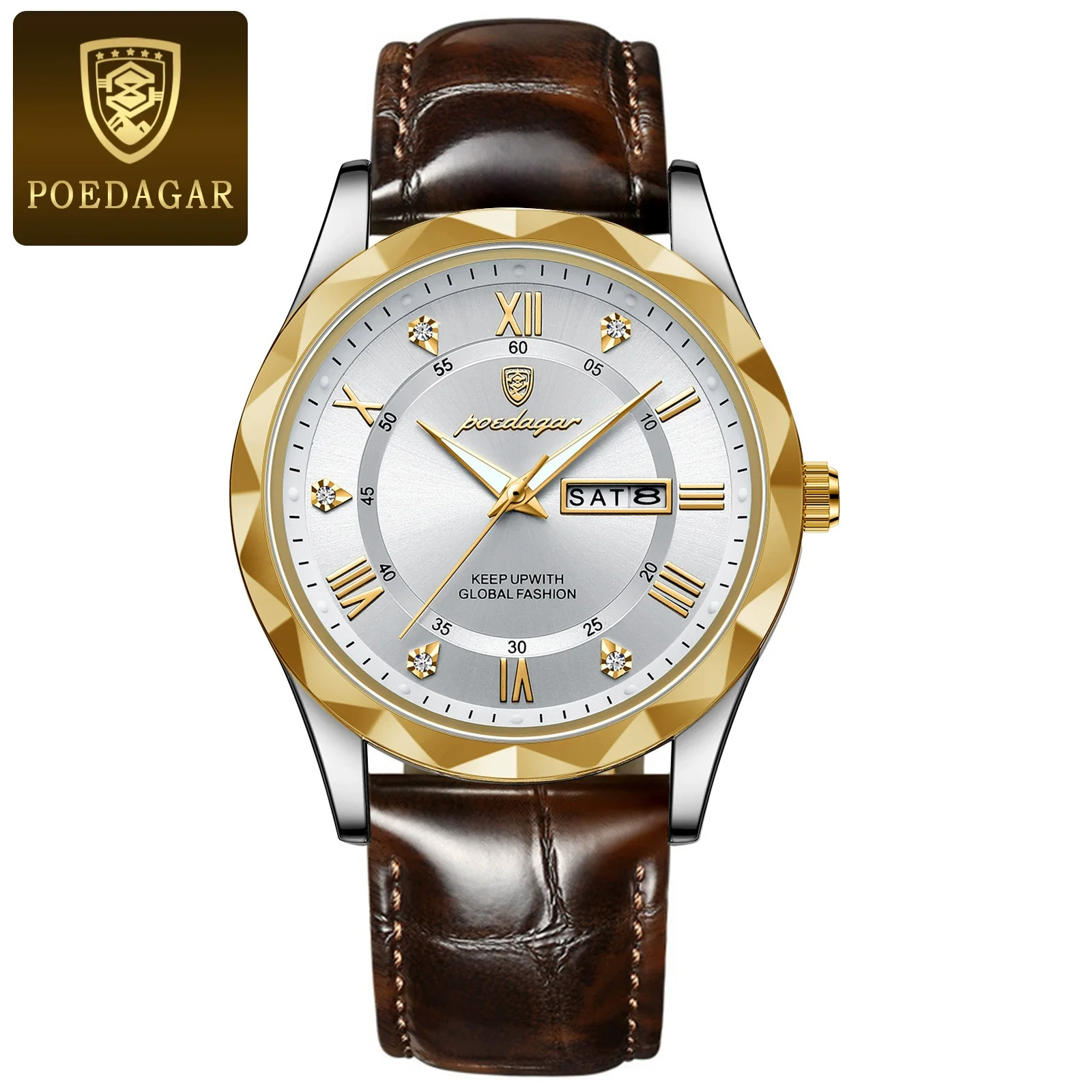 Men's Luxury Business Style Quartz Watch With Alloy Case Genuine Leather Strap And Stainless Steel Buckle Round Dial And Mineral Reinforced Glass Mirror - Image 3