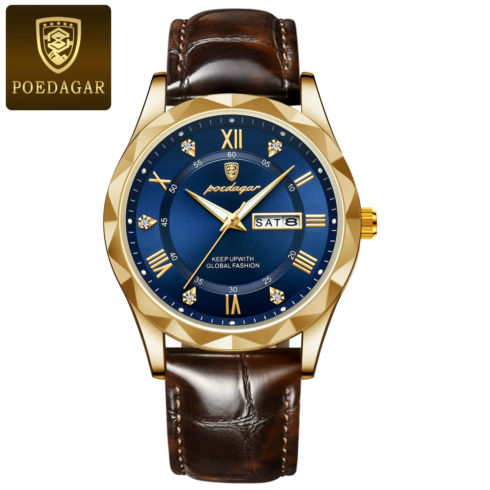 Men's Luxury Business Style Quartz Watch With Alloy Case Genuine Leather Strap And Stainless Steel Buckle Round Dial And Mineral Reinforced Glass Mirror - Image 6