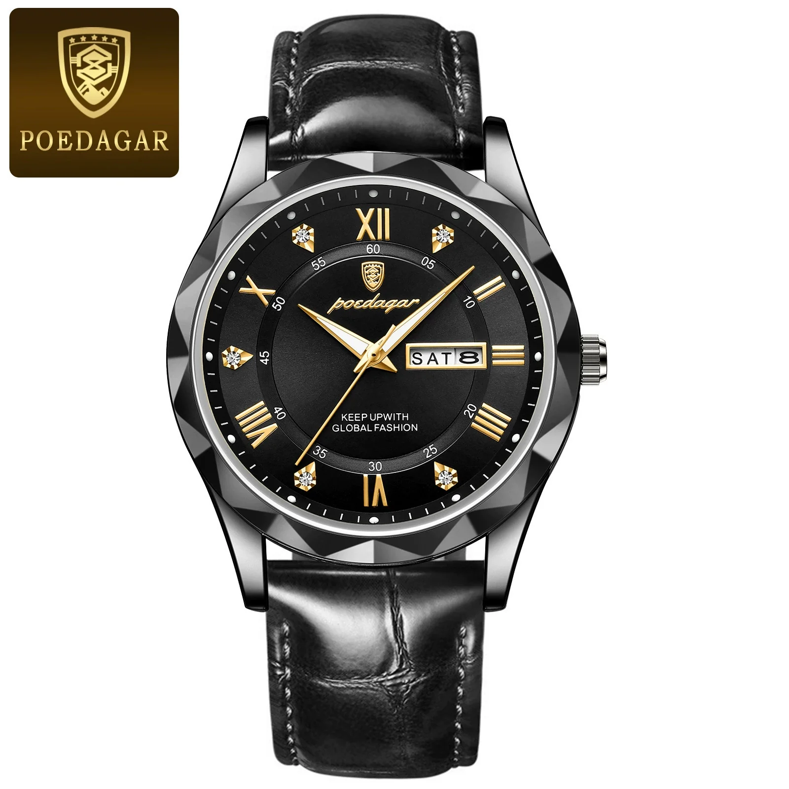Men's Luxury Business Style Quartz Watch With Alloy Case Genuine Leather Strap And Stainless Steel Buckle Round Dial And Mineral Reinforced Glass Mirror - Image 7