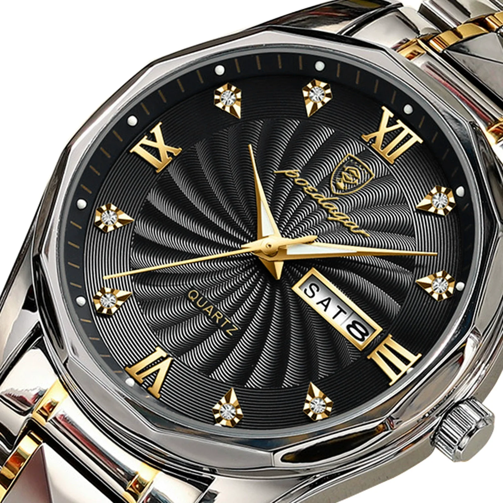 Men's Luxury Fashion Waterproof Luminous Quartz Watch Alloy Case Genuine Leather Strap Round Dial Mineral Reinforced Glass Mirror - Image 3