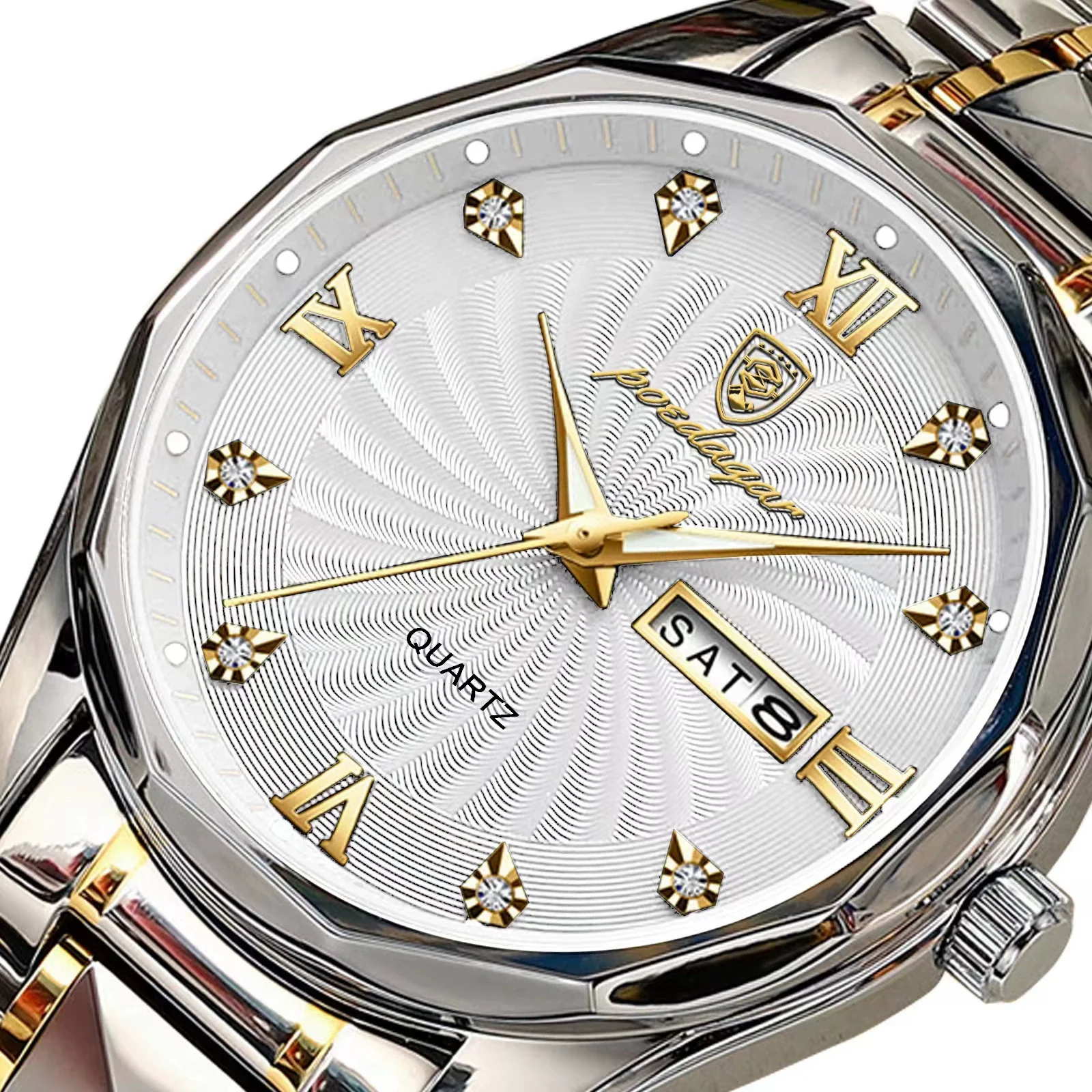 Men's Luxury Fashion Waterproof Luminous Quartz Watch Alloy Case Genuine Leather Strap Round Dial Mineral Reinforced Glass Mirror - Image 4