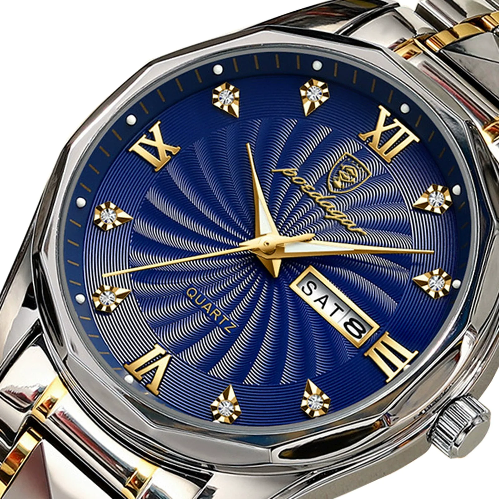 Men's Luxury Fashion Waterproof Luminous Quartz Watch Alloy Case Genuine Leather Strap Round Dial Mineral Reinforced Glass Mirror - Image 5