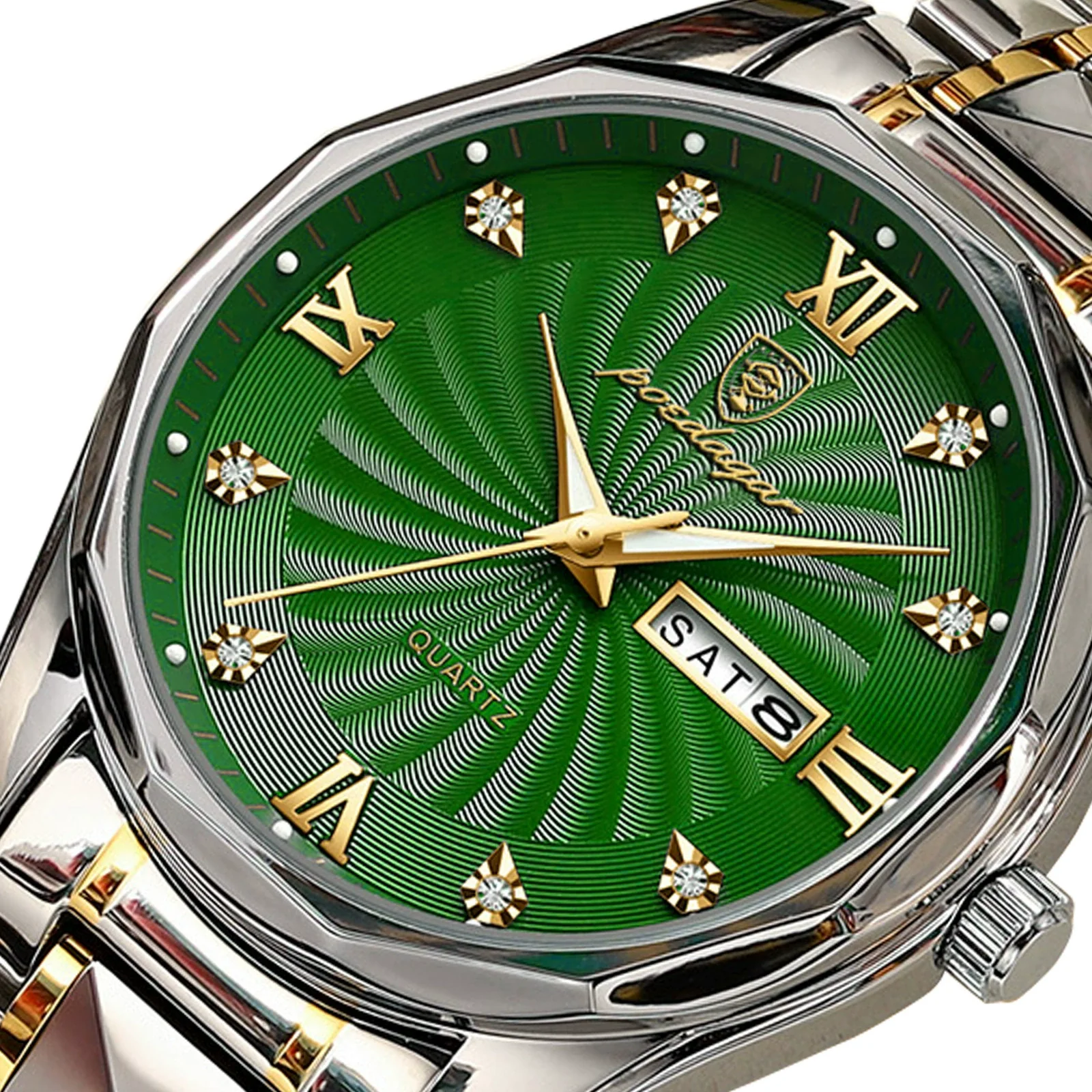 Men's Luxury Fashion Waterproof Luminous Quartz Watch Alloy Case Genuine Leather Strap Round Dial Mineral Reinforced Glass Mirror - Image 6