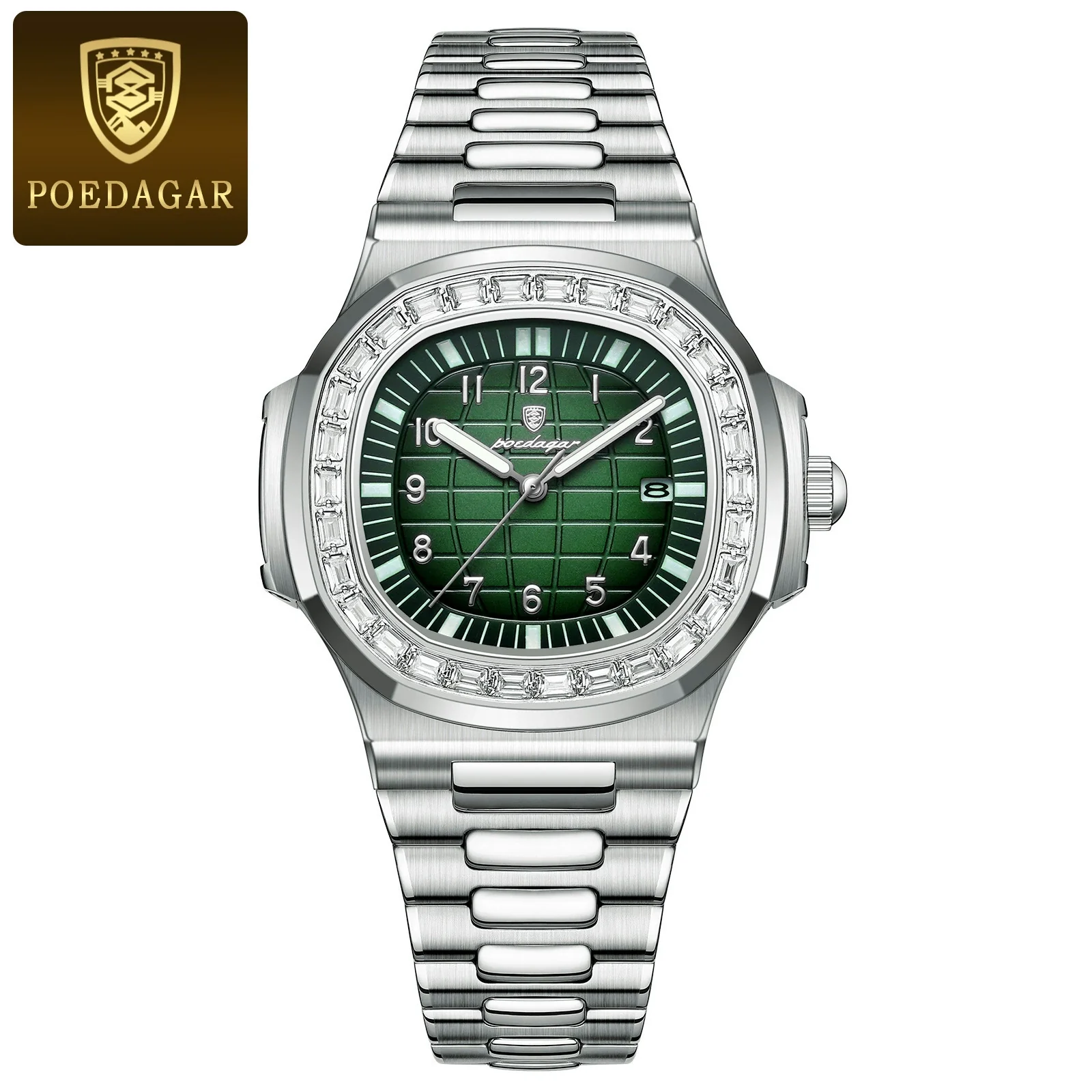 Men's Luxury Waterproof Luminous Quartz Watch Stainless Steel Alloy Square Dial Leisure Style - Image 4