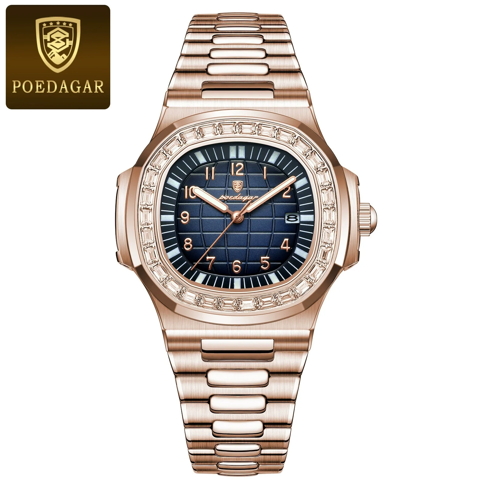 Men's Luxury Waterproof Luminous Quartz Watch Stainless Steel Alloy Square Dial Leisure Style - Image 5