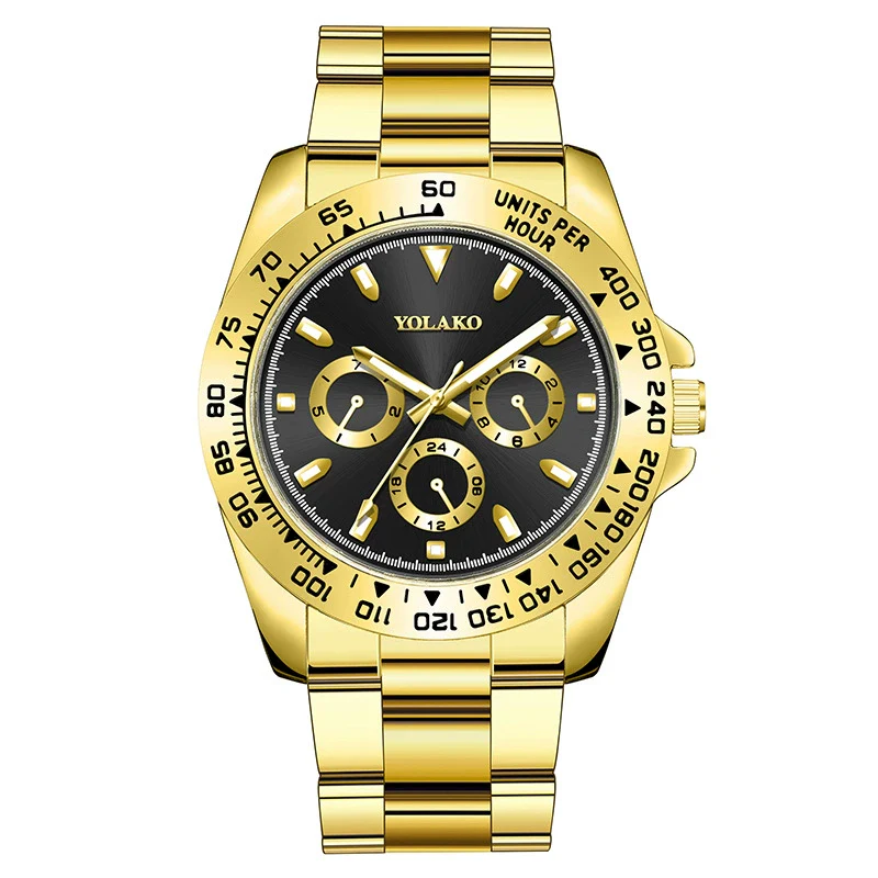 Men's Metal And Stainless Steel Band Fashion Round Dial Luminous Quartz Watch - Image 4