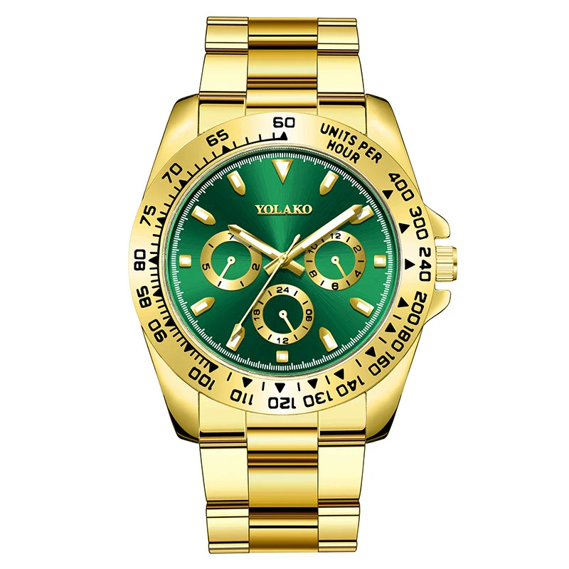 Men's Metal And Stainless Steel Band Fashion Round Dial Luminous Quartz Watch - Image 6