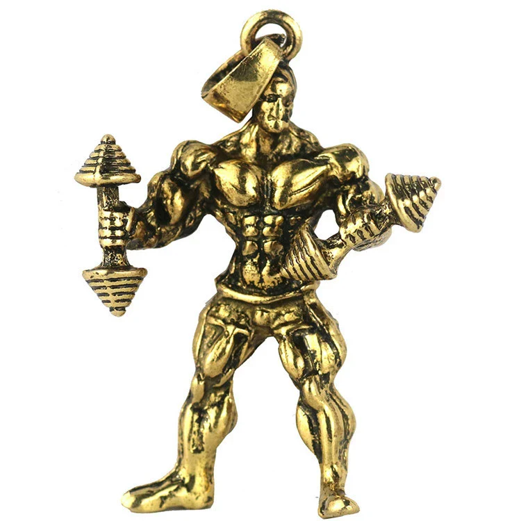 Men's Metal Jewelry Fitness Pendant With Cartoon Characters And Electroplating Treatment On Pearl Chain - Image 12