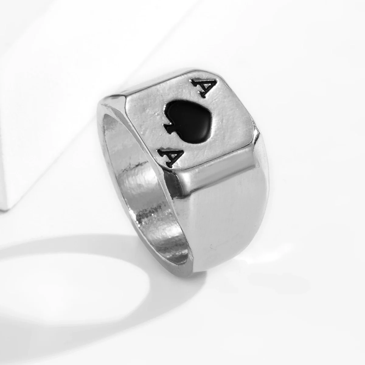 Men's Metal Letter Ring Retro Style Dripping Oil Process - Image 3