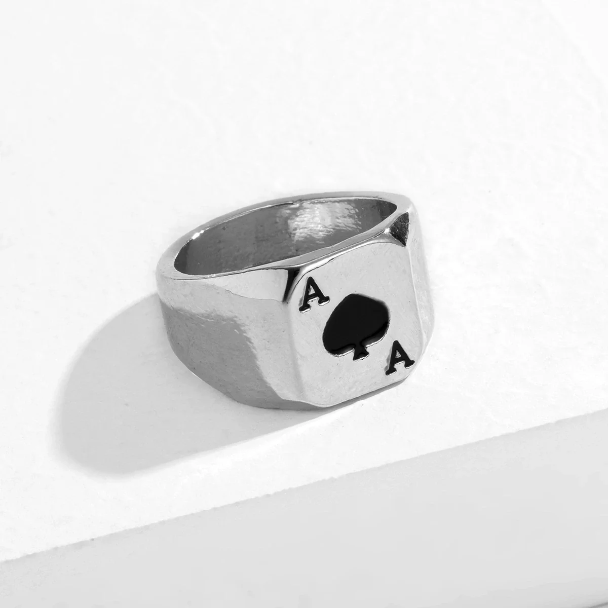Men's Metal Letter Ring Retro Style Dripping Oil Process - Image 4