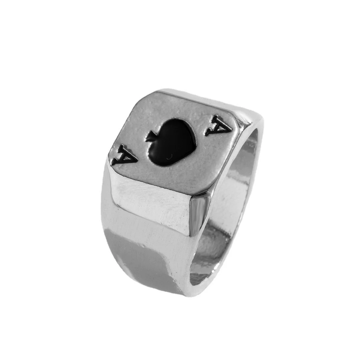 Men's Metal Letter Ring Retro Style Dripping Oil Process - Image 5