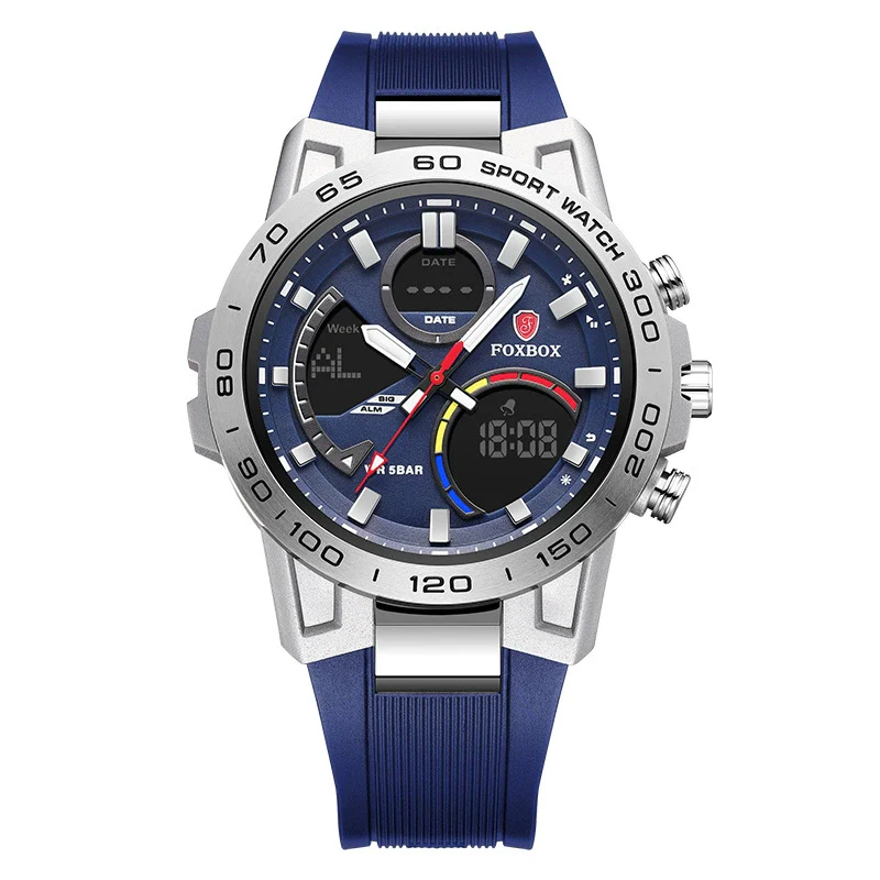 Men's Multifunction Chronograph Waterproof Electronic Watch Zinc Alloy Case Plastic Strap Round Dial Geometric Style - Image 10