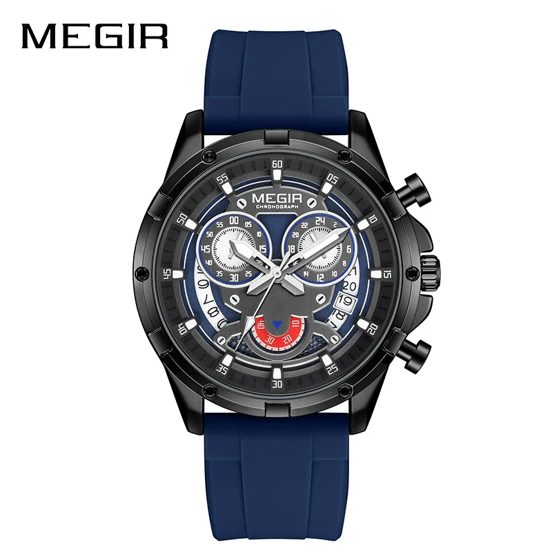 Men's Multifunction Luminous Calendar Watch Clown Style Alloy Case Silicone Strap - Image 5