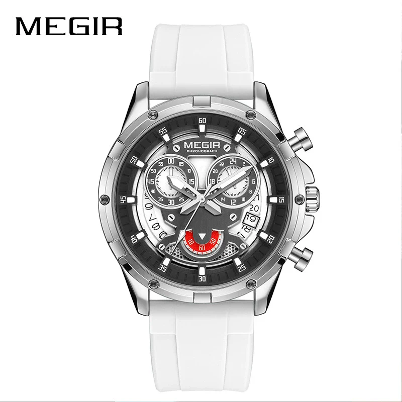 Men's Multifunction Luminous Calendar Watch Clown Style Alloy Case Silicone Strap - Image 6